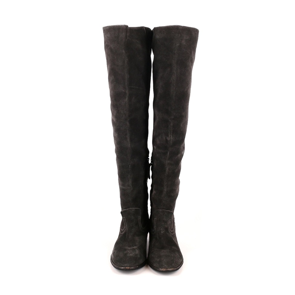 Dolce Vita charcoal suede block low heel boots